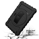 For Samsung Galaxy Tab A 10.1 2019 (T510 / T515) 360 Degree Rotation PC + Silicone Shockproof Combination Case with Holder & Hand Grip Strap & Neck Strap(Black)