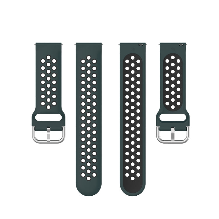 22mm For Huawei Watch GT2e/GT/GT2 46MM Fashion Inner Buckle Silicone Watch Band(Olive green black)