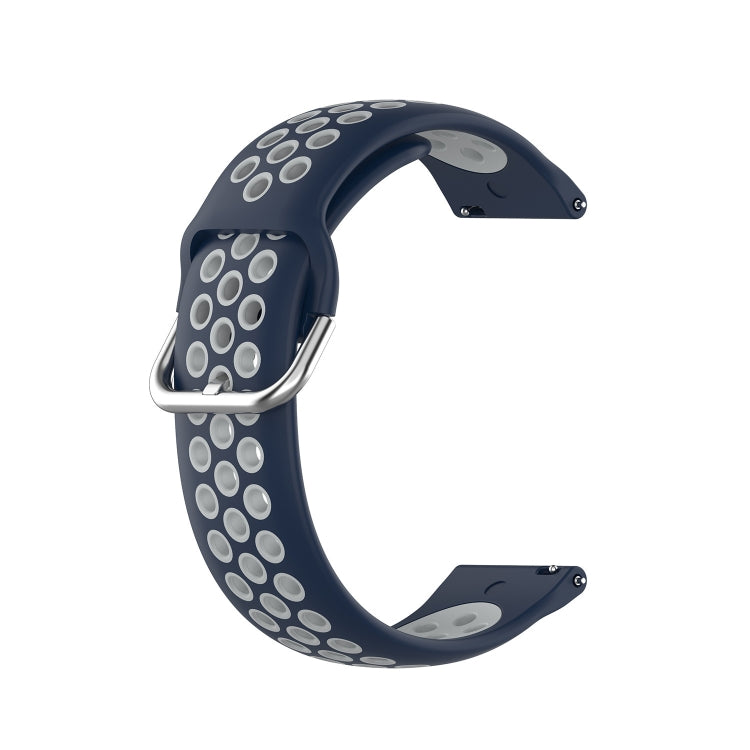 22mm For Huawei Watch GT2e/GT/GT2 46MM Fashion Inner Buckle Silicone Watch Band(Midnight blue and white)