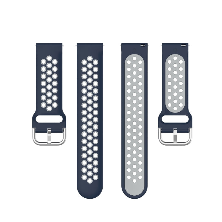 22mm For Huawei Watch GT2e/GT/GT2 46MM Fashion Inner Buckle Silicone Watch Band(Midnight blue and white)