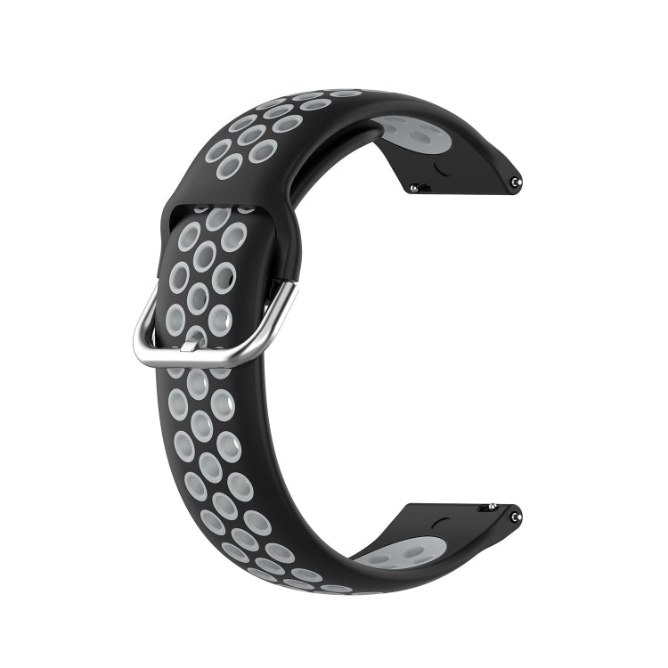 22mm For Huawei Watch GT2e/GT/GT2 46MM Fashion Inner Buckle Silicone Watch Band(Black grey)