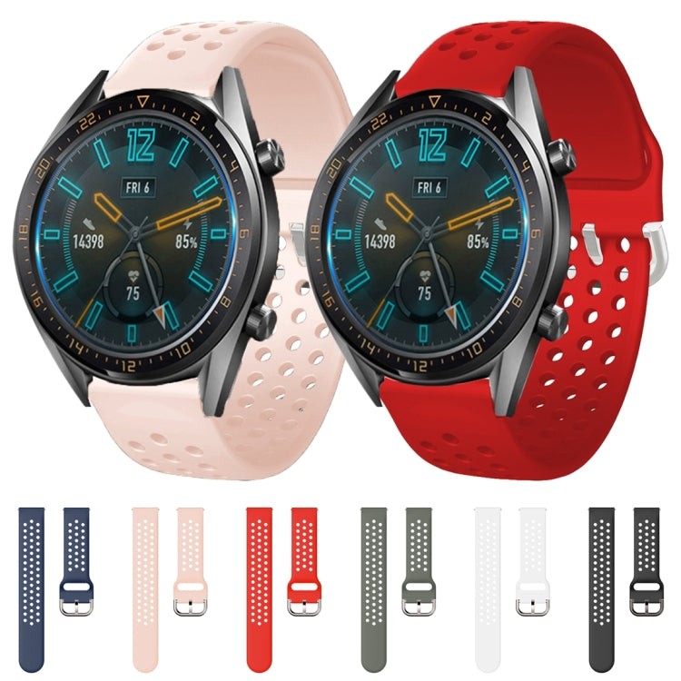 22mm For Huawei watch GT2e/GT/GT2 46MM Inner Buckle Breathable Watch Band(Midnight blue)