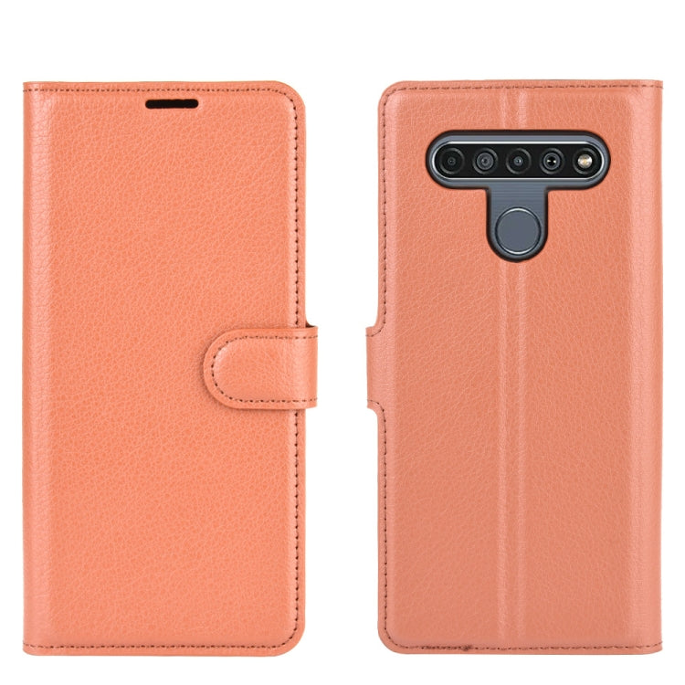For LG K61 Litchi Texture Horizontal Flip Protective Case with Holder & Card Slots & Wallet(Brown)