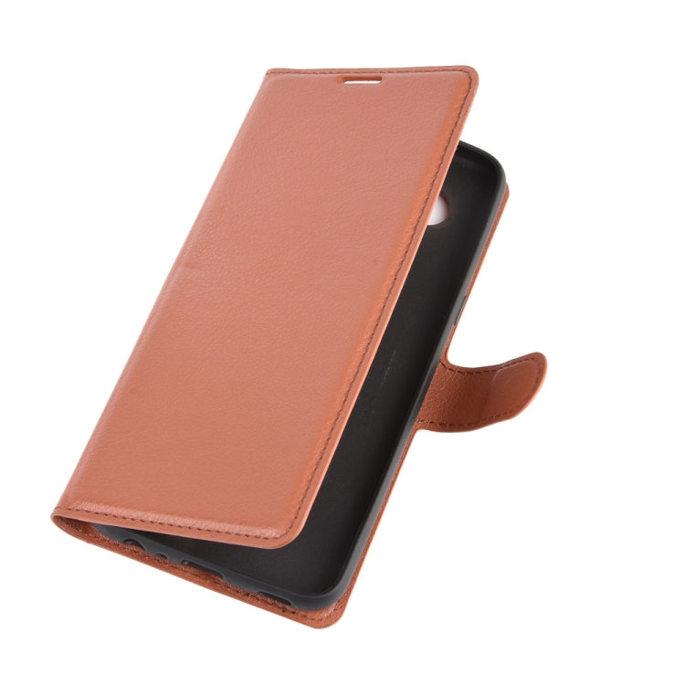 For LG K61 Litchi Texture Horizontal Flip Protective Case with Holder & Card Slots & Wallet(Brown)