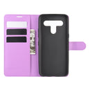 For LG K61 Litchi Texture Horizontal Flip Protective Case with Holder & Card Slots & Wallet(Purple)