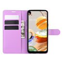 For LG K61 Litchi Texture Horizontal Flip Protective Case with Holder & Card Slots & Wallet(Purple)