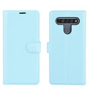 For LG K61 Litchi Texture Horizontal Flip Protective Case with Holder & Card Slots & Wallet(Blue)