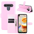 For LG K61 Litchi Texture Horizontal Flip Protective Case with Holder & Card Slots & Wallet(Pink)