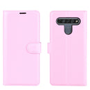 For LG K61 Litchi Texture Horizontal Flip Protective Case with Holder & Card Slots & Wallet(Pink)