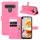 For LG K61 Litchi Texture Horizontal Flip Protective Case with Holder & Card Slots & Wallet(Rose red)