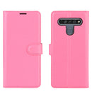 For LG K61 Litchi Texture Horizontal Flip Protective Case with Holder & Card Slots & Wallet(Rose red)