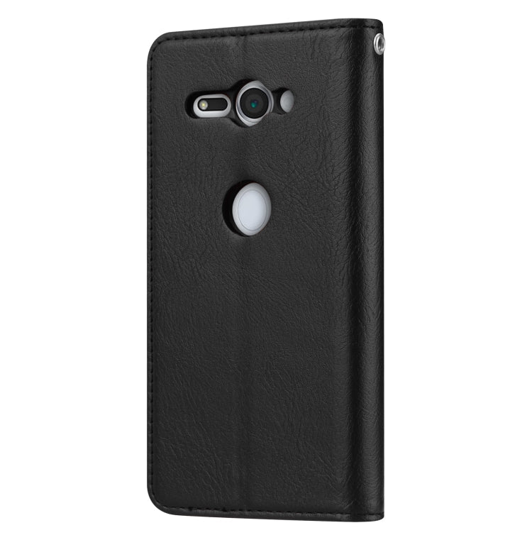 Knead Skin Texture Horizontal Flip Leather Case for Sony Xperia XZ2 Compact, with Photo Frame & Holder & Card Slots & Wallet(Black)