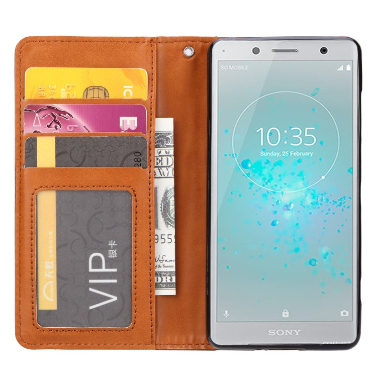 Knead Skin Texture Horizontal Flip Leather Case for Sony Xperia XZ2 Compact, with Photo Frame & Holder & Card Slots & Wallet(Black)