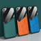 For iPhone 6/6S All-inclusive Leather + Organic Glass Phone Case With Metal Iron Sheet(Orange)