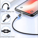 2 in 1 USB to Micro USB + Type-C / USB-C Magnetic Metal Joint Nylon Braided Charging Cable, Length: 2m(Black)