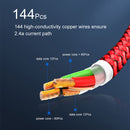 2 in 1 USB to Micro USB + Type-C / USB-C Magnetic Metal Joint Nylon Braided Charging Cable, Length: 2m(Red)