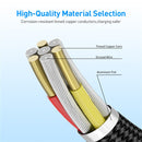 2 in 1 USB to Micro USB + Type-C / USB-C Magnetic Metal Joint Nylon Braided Charging Cable, Length: 2m(Red)