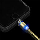 2 in 1 USB to Micro USB + Type-C / USB-C Magnetic Metal Joint Nylon Braided Charging Cable, Length: 2m(Gold)