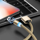 2 in 1 USB to Micro USB + Type-C / USB-C Magnetic Metal Joint Nylon Braided Charging Cable, Length: 2m(Gold)