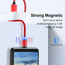 3 in 1 USB to 8 Pin + Type-C/USB-C + Micro USB Magnetic Metal Interface Nylon Braided Charging Cable, Length: 1m(Red)