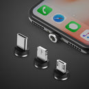 3 in 1 USB to 8 Pin + Type-C/USB-C + Micro USB Magnetic Metal Interface Nylon Braided Charging Cable, Length: 1m(Silvery)