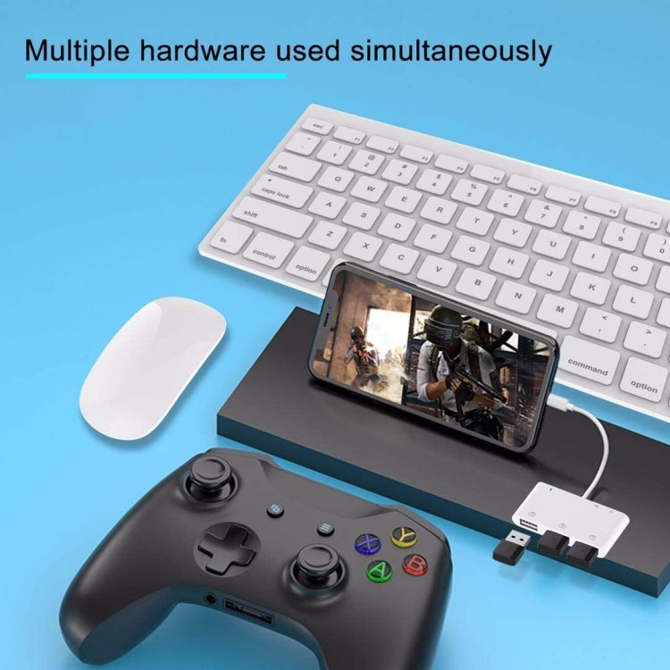 ZS-S1852 6 in 1 3 USB Female to 8 Pin Male OTG Camera Card Reader Adapter with SD & TF Card & 8 Pin Charging Interface, Compatible with IOS 13 System
