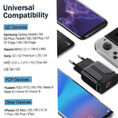 Portable QC3.0 18W USB Port Universal Quick Charging Charger, EU Plug(Black)
