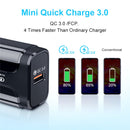 Portable QC3.0 18W USB Port Universal Quick Charging Charger, EU Plug(White)
