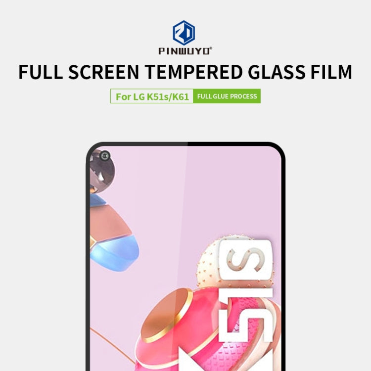For LG K51S / K61 PINWUYO 9H 2.5D Full Screen Tempered Glass Film(Black)