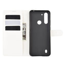 For Motorola Moto G8 Power Lite Litchi Texture Horizontal Flip Protective Case with Holder & Card Slots & Wallet(White)