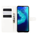 For Motorola Moto G8 Power Lite Litchi Texture Horizontal Flip Protective Case with Holder & Card Slots & Wallet(White)