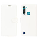 For Motorola Moto G8 Power Lite Litchi Texture Horizontal Flip Protective Case with Holder & Card Slots & Wallet(White)
