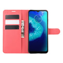 For Motorola Moto G8 Power Lite Litchi Texture Horizontal Flip Protective Case with Holder & Card Slots & Wallet(Red)