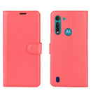 For Motorola Moto G8 Power Lite Litchi Texture Horizontal Flip Protective Case with Holder & Card Slots & Wallet(Red)
