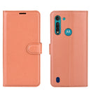 For Motorola Moto G8 Power Lite Litchi Texture Horizontal Flip Protective Case with Holder & Card Slots & Wallet(Brown)