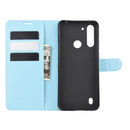 For Motorola Moto G8 Power Lite Litchi Texture Horizontal Flip Protective Case with Holder & Card Slots & Wallet(Blue)