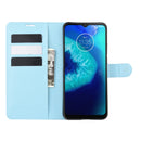 For Motorola Moto G8 Power Lite Litchi Texture Horizontal Flip Protective Case with Holder & Card Slots & Wallet(Blue)