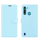 For Motorola Moto G8 Power Lite Litchi Texture Horizontal Flip Protective Case with Holder & Card Slots & Wallet(Blue)