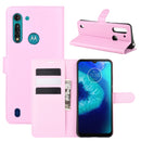 For Motorola Moto G8 Power Lite Litchi Texture Horizontal Flip Protective Case with Holder & Card Slots & Wallet(Pink)