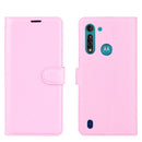 For Motorola Moto G8 Power Lite Litchi Texture Horizontal Flip Protective Case with Holder & Card Slots & Wallet(Pink)