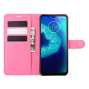 For Motorola Moto G8 Power Lite Litchi Texture Horizontal Flip Protective Case with Holder & Card Slots & Wallet(Rose red)