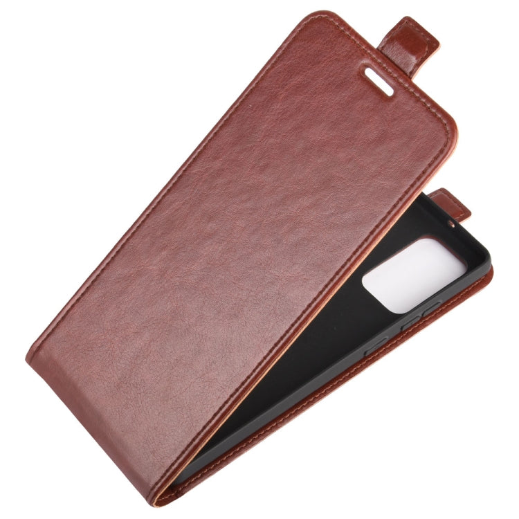 For Samsung Galaxy Note20 R64 Texture Single Vertical Flip Leather Protective Case with Card Slots & Photo Frame(Brown)