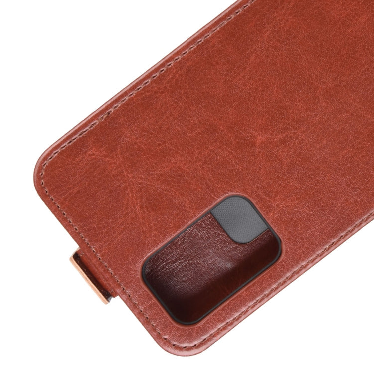 For Samsung Galaxy Note20 R64 Texture Single Vertical Flip Leather Protective Case with Card Slots & Photo Frame(Brown)