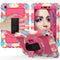 For Samsung Galaxy Tab A 8.0 2019 T290 / T295 360 Degree Rotation PC + Silicone Shockproof Combination Case with Holder & Hand Grip Strap & Neck Strap(Colorful+Hot Pink)(Colorful+Hot Pink)