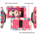 For Samsung Galaxy Tab A 8.0 2019 T290 / T295 360 Degree Rotation PC + Silicone Shockproof Combination Case with Holder & Hand Grip Strap & Neck Strap(Colorful+Hot Pink)(Colorful+Hot Pink)