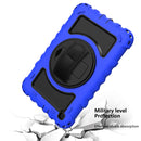For Samsung Galaxy Tab A 8.0 2019 T290 / T295 360 Degree Rotation PC + Silicone Shockproof Combination Case with Holder & Hand Grip Strap & Neck Strap(Blue)