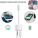 ZS-KL21804 2 in 1 8 Pin to 3.5mm Audio + 8 Pin Charging Interface, Earphone Adapter, Suitable for All IOS Systems