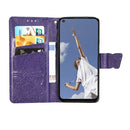 For OPPO A52/A72/A92 Butterfly Love Flower Embossed Horizontal Flip Leather Case with Bracket / Card Slot / Wallet / Lanyard(Dark Purple)