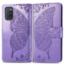 For OPPO A52/A72/A92 Butterfly Love Flower Embossed Horizontal Flip Leather Case with Bracket / Card Slot / Wallet / Lanyard(Light Purple)