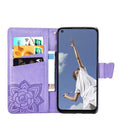 For OPPO A52/A72/A92 Butterfly Love Flower Embossed Horizontal Flip Leather Case with Bracket / Card Slot / Wallet / Lanyard(Light Purple)